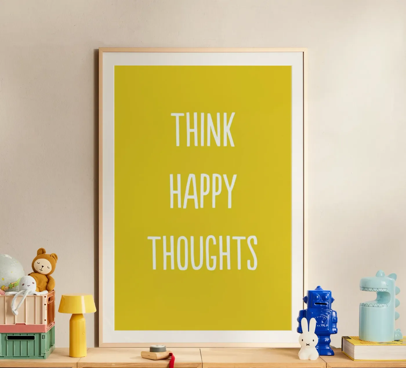 Happy Thoughts poster van Little Flourishes