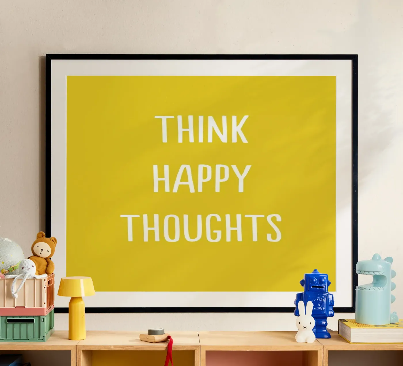 Happy Thoughts poster van Little Flourishes