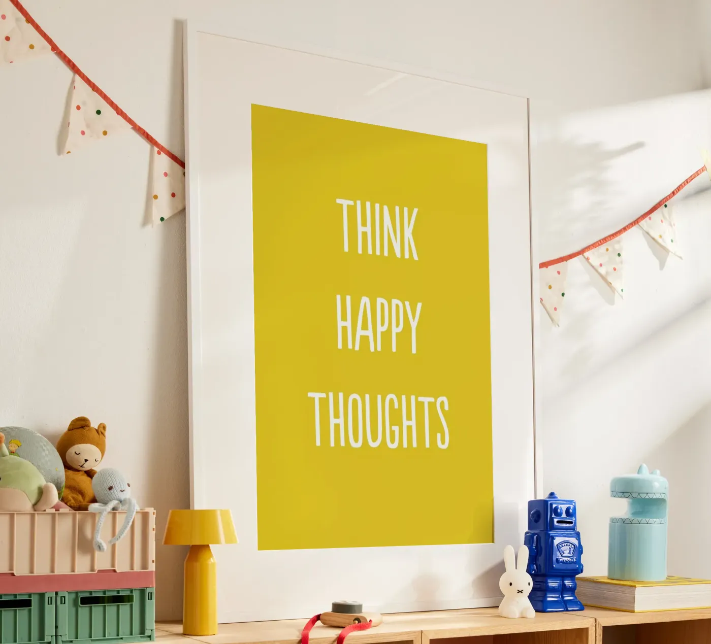 Happy Thoughts poster van Little Flourishes
