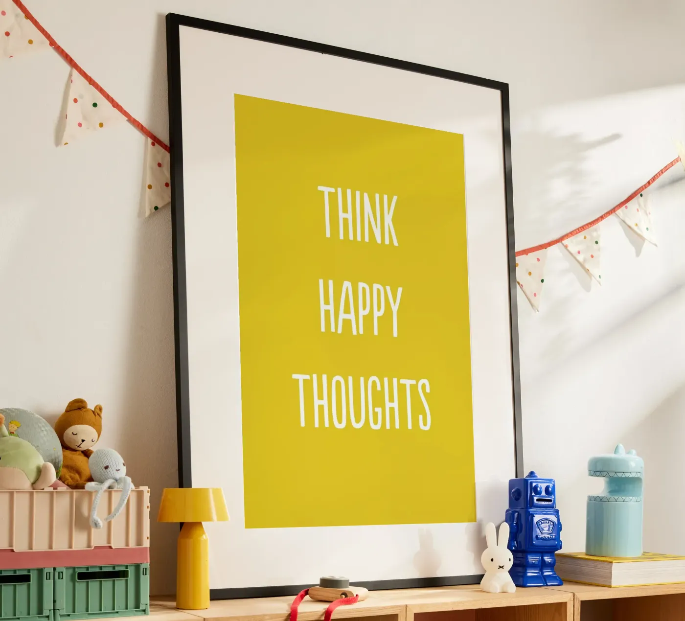 Happy Thoughts poster van Little Flourishes
