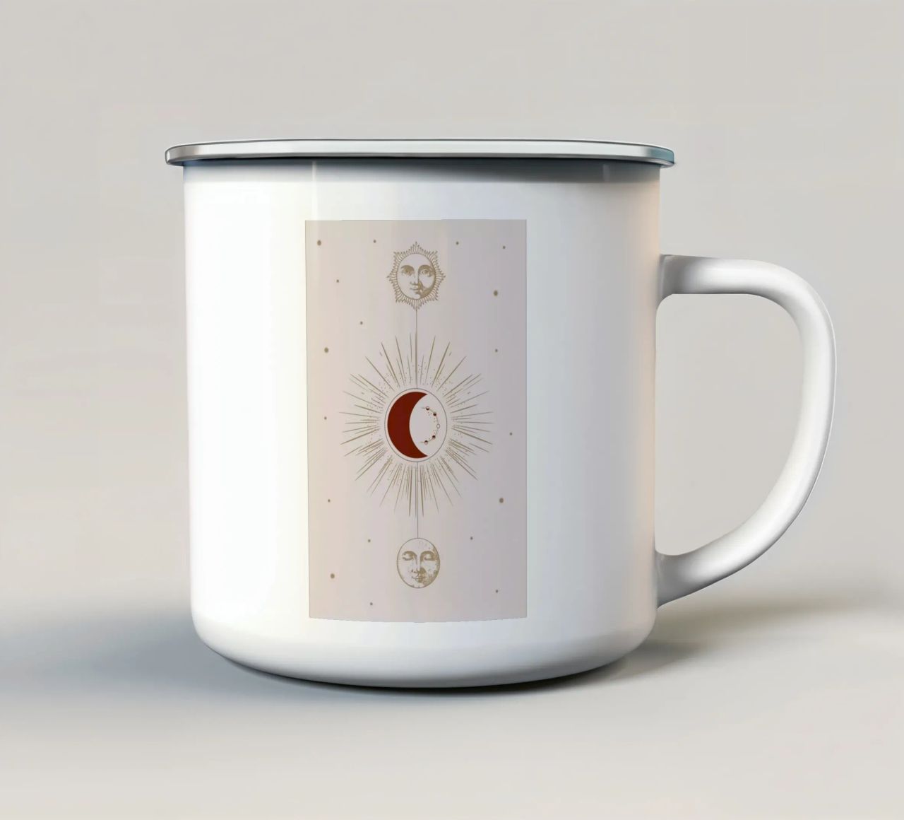 Moon and Sun tazza in smalto da Flora & Fauna