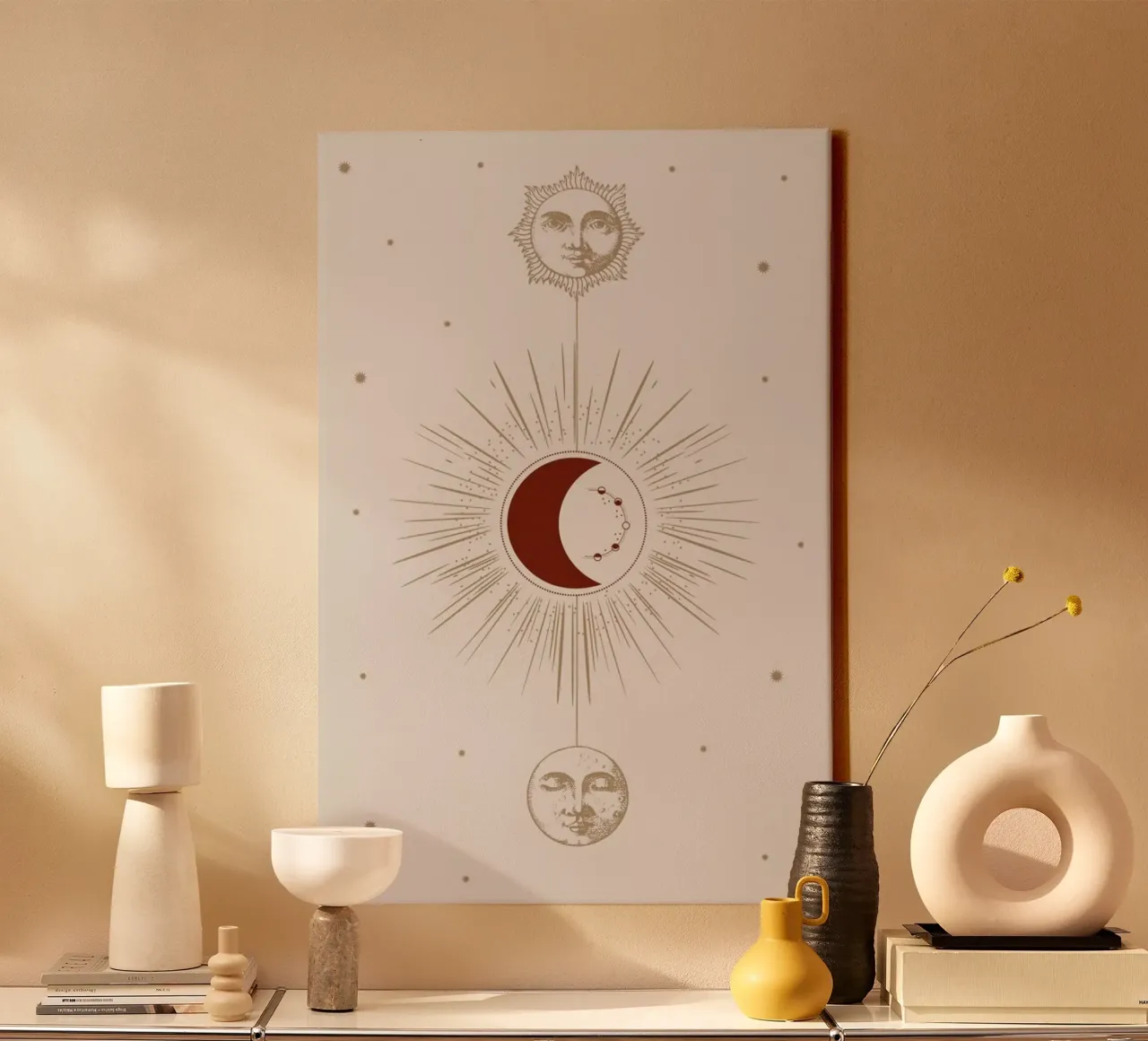 Moon and Sun tela con Cornice a cassetta da Flora & Fauna
