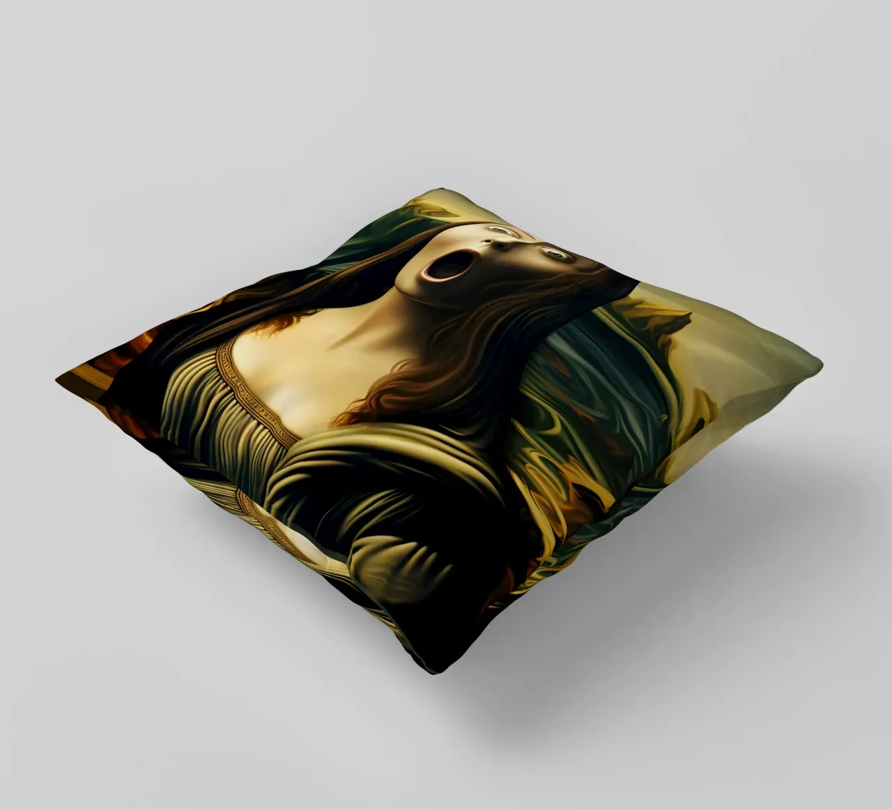 Il pianto di Monna Lisa cuscino da M-Ulrich-Digital Art