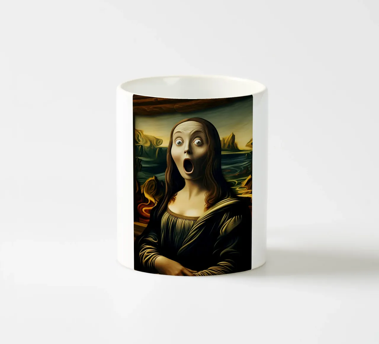Il pianto di Monna Lisa tazza in ceramica da M-Ulrich-Digital Art