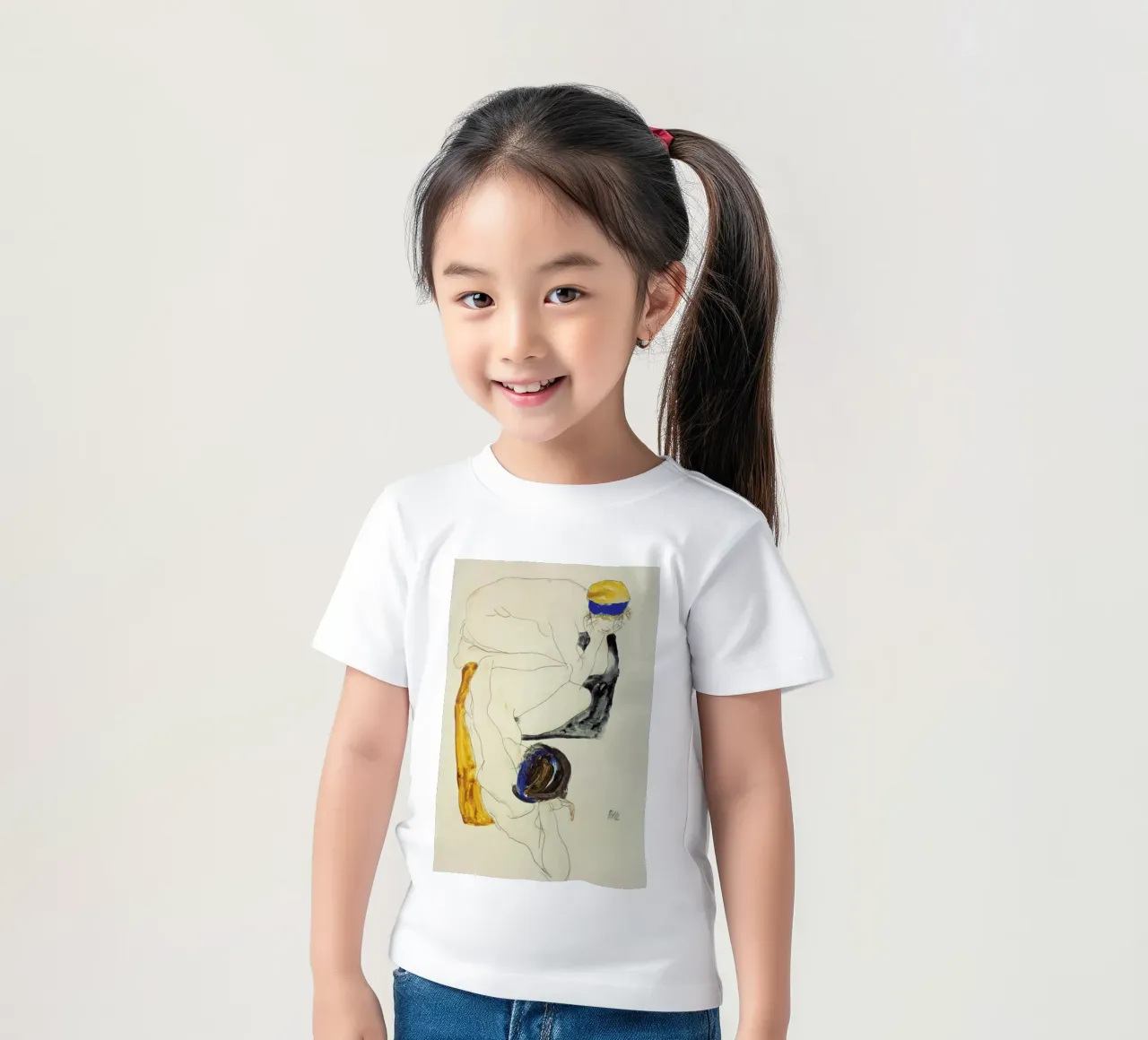 Schiele - Two Lying Figures t-shirt bambini da ARTOTHEK