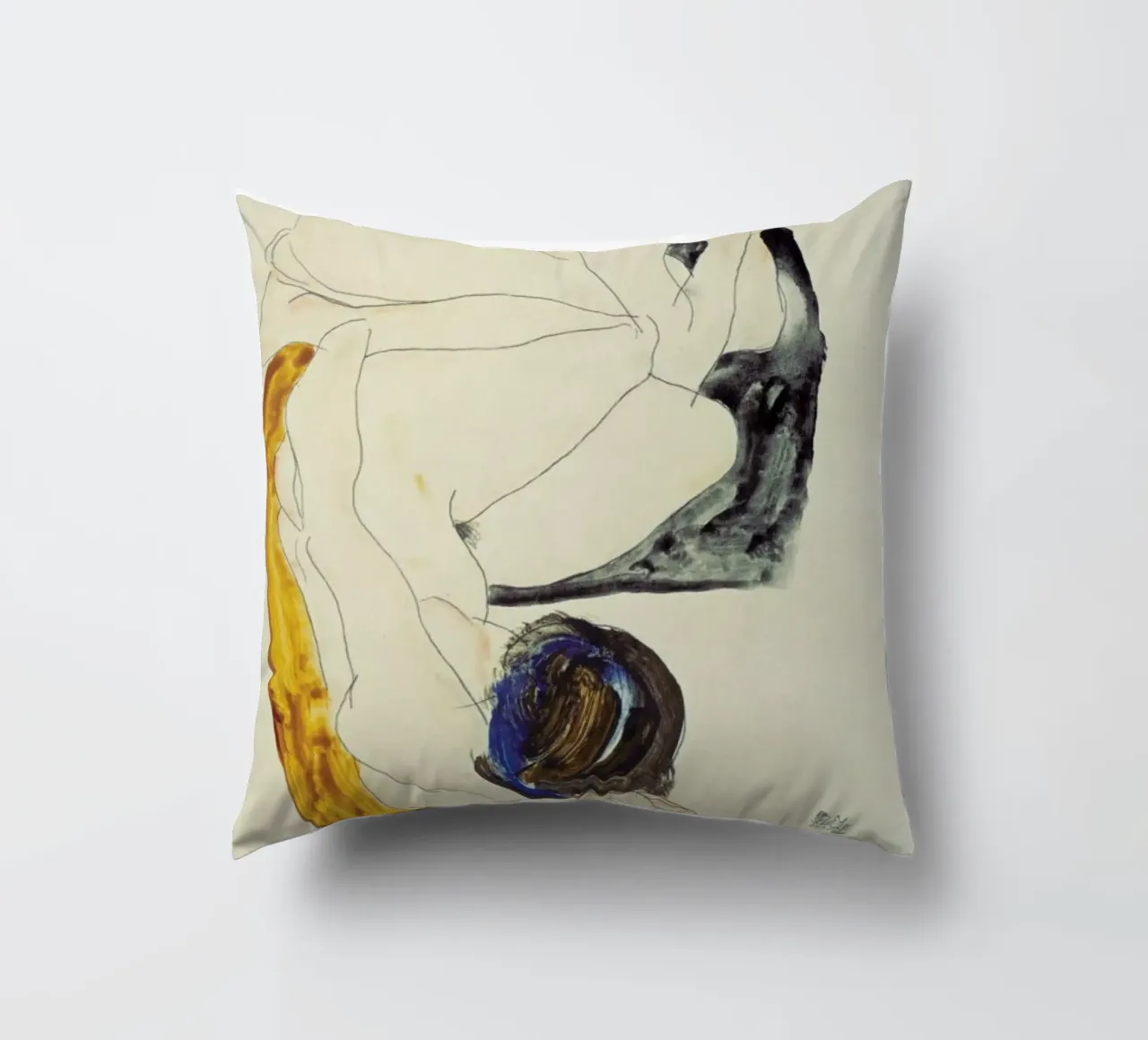 Schiele - Two Lying Figures cuscino da ARTOTHEK