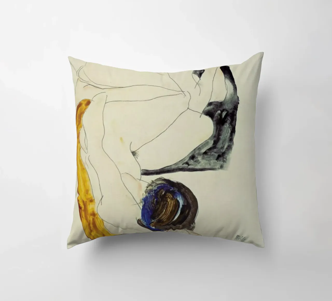 Schiele - Two Lying Figures cuscino da ARTOTHEK