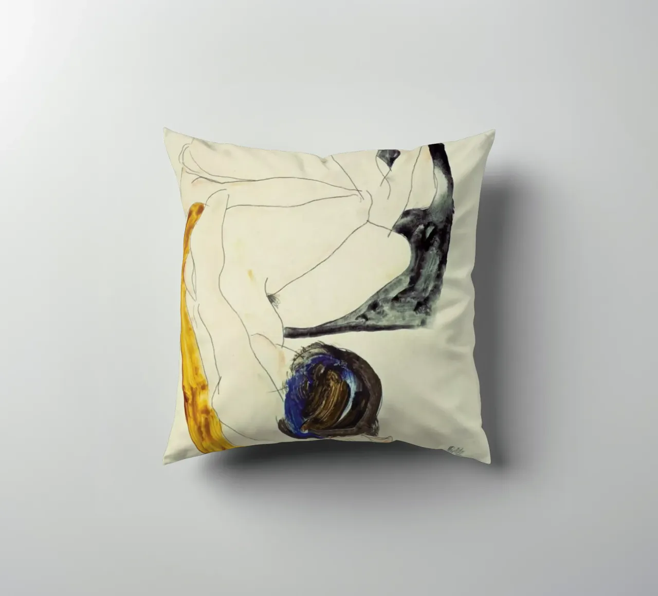 Schiele - Two Lying Figures cuscino da ARTOTHEK