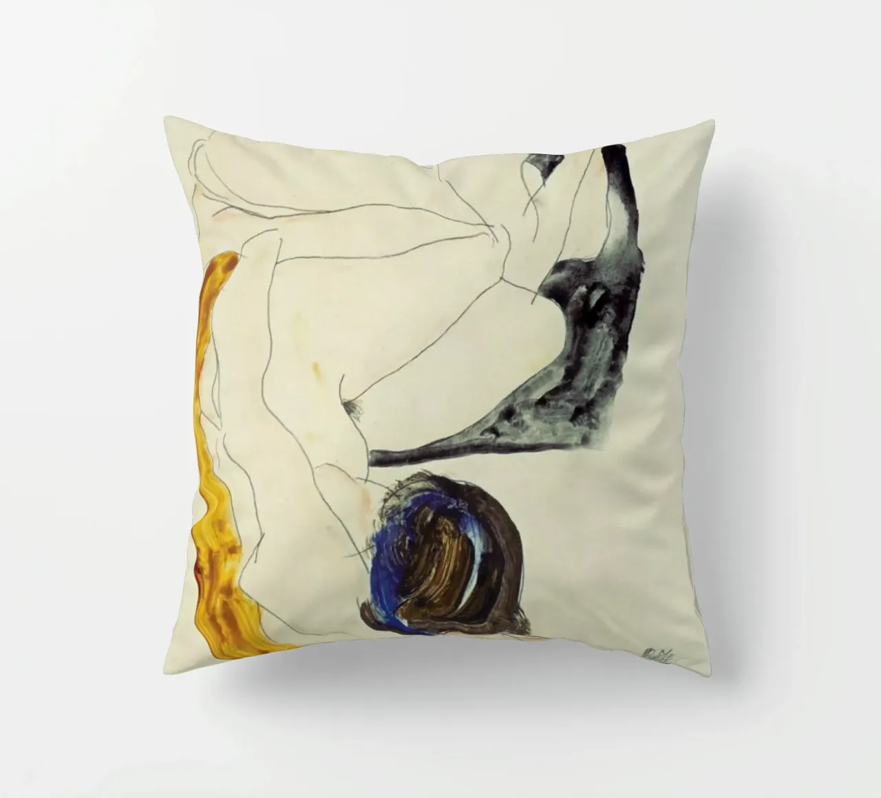 Schiele - Two Lying Figures cuscino da ARTOTHEK