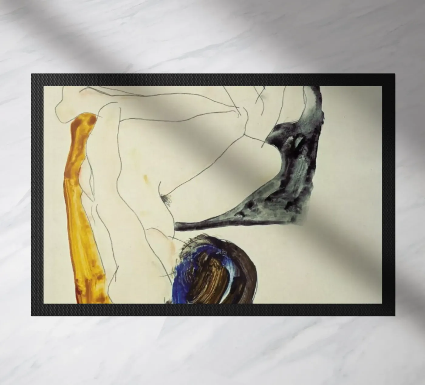 Schiele - Two Lying Figures deurmat van ARTOTHEK