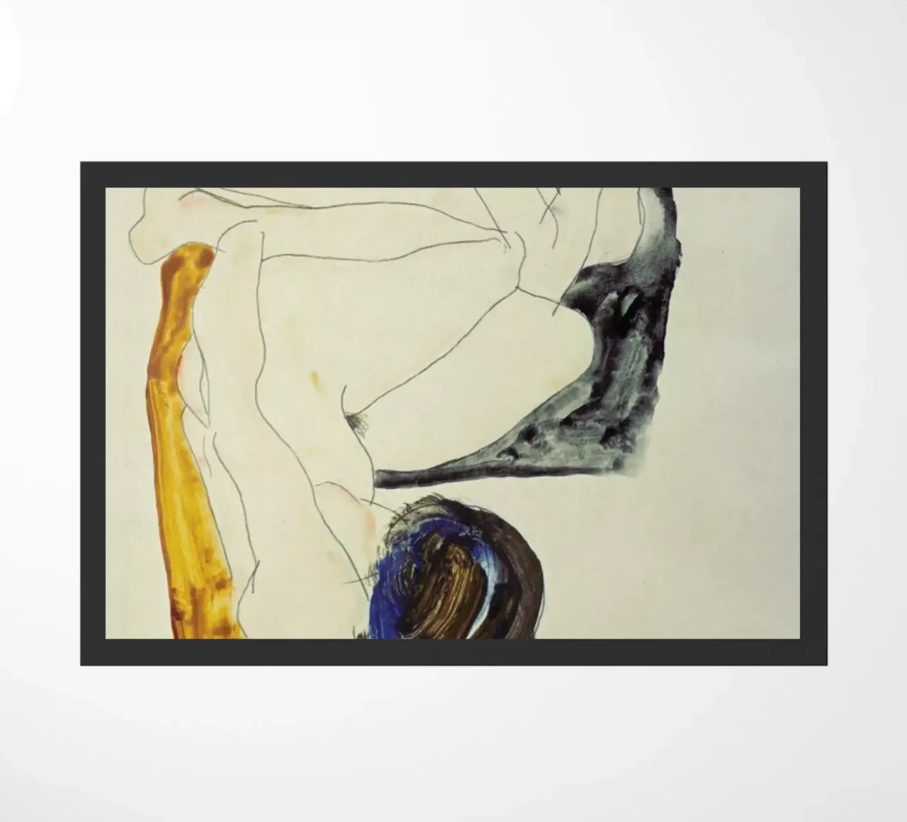 Schiele - Two Lying Figures Fußmatte von ARTOTHEK