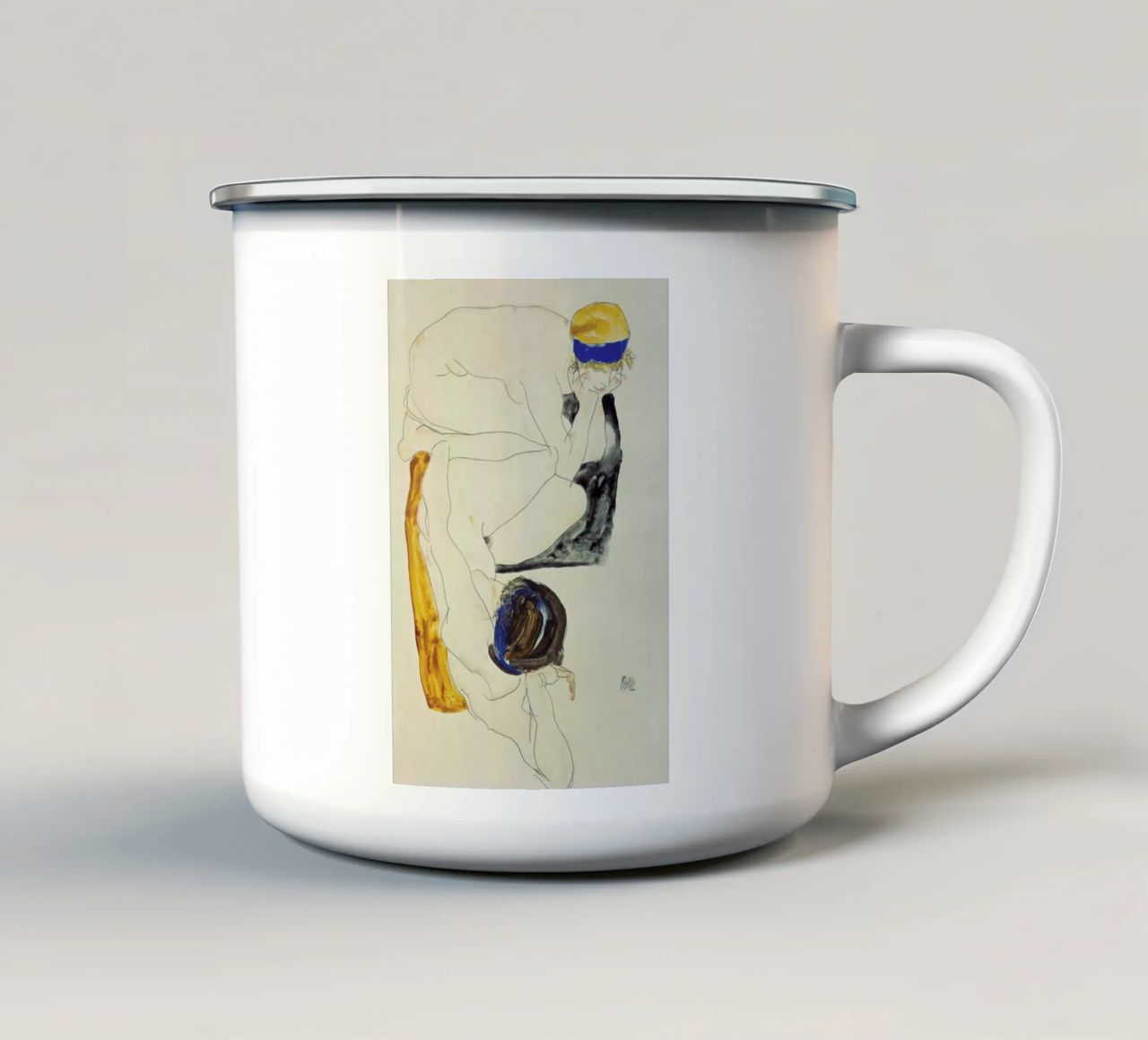 Schiele - Two Lying Figures tazza in smalto da ARTOTHEK