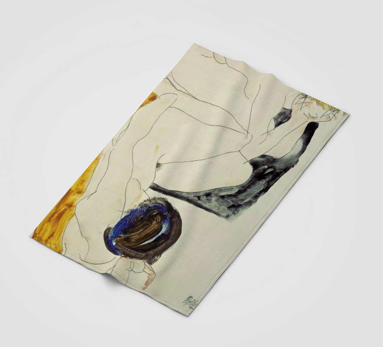 Schiele - Two Lying Figures coperta in pile da ARTOTHEK