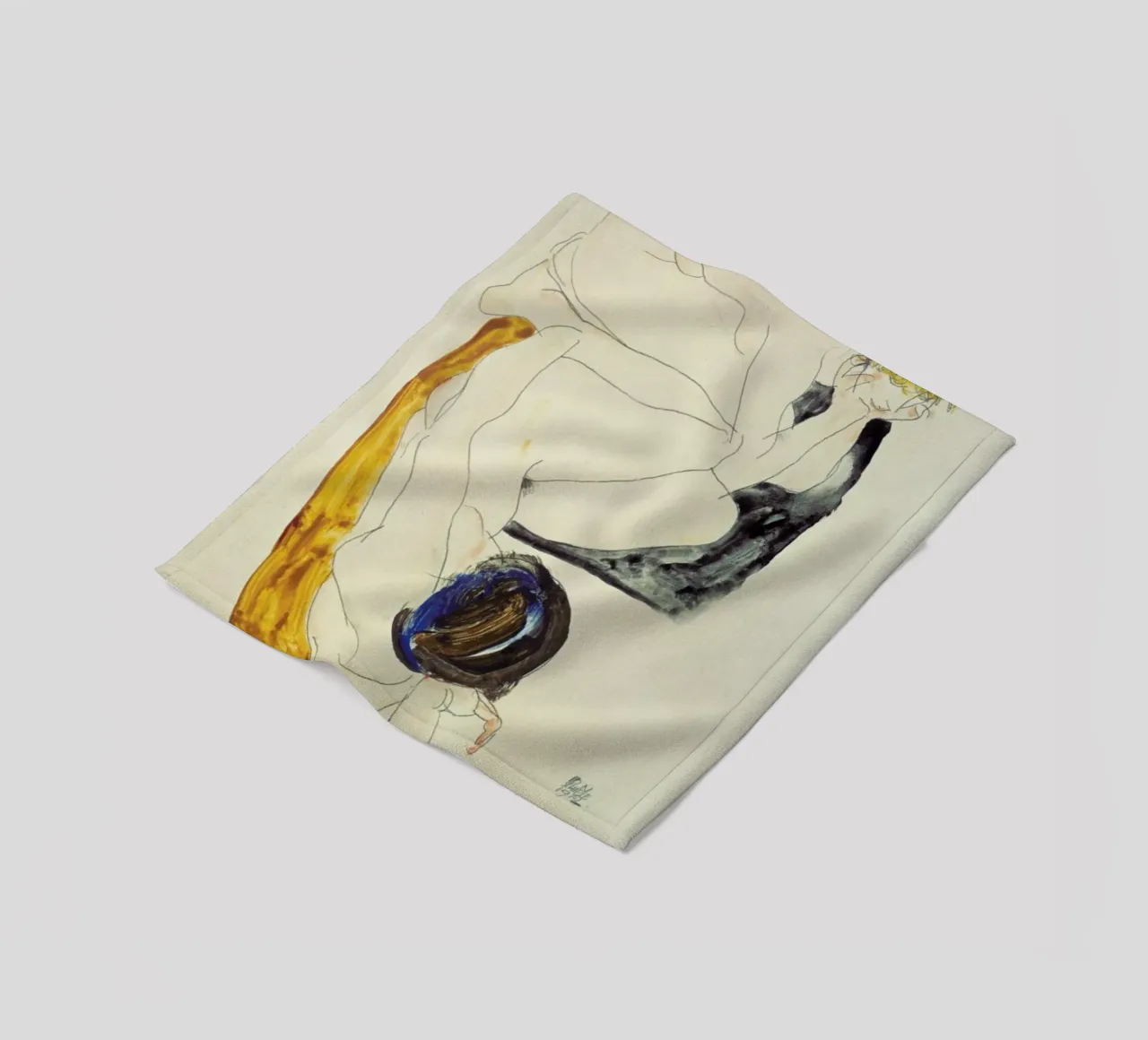 Schiele - Two Lying Figures coperta in pile da ARTOTHEK