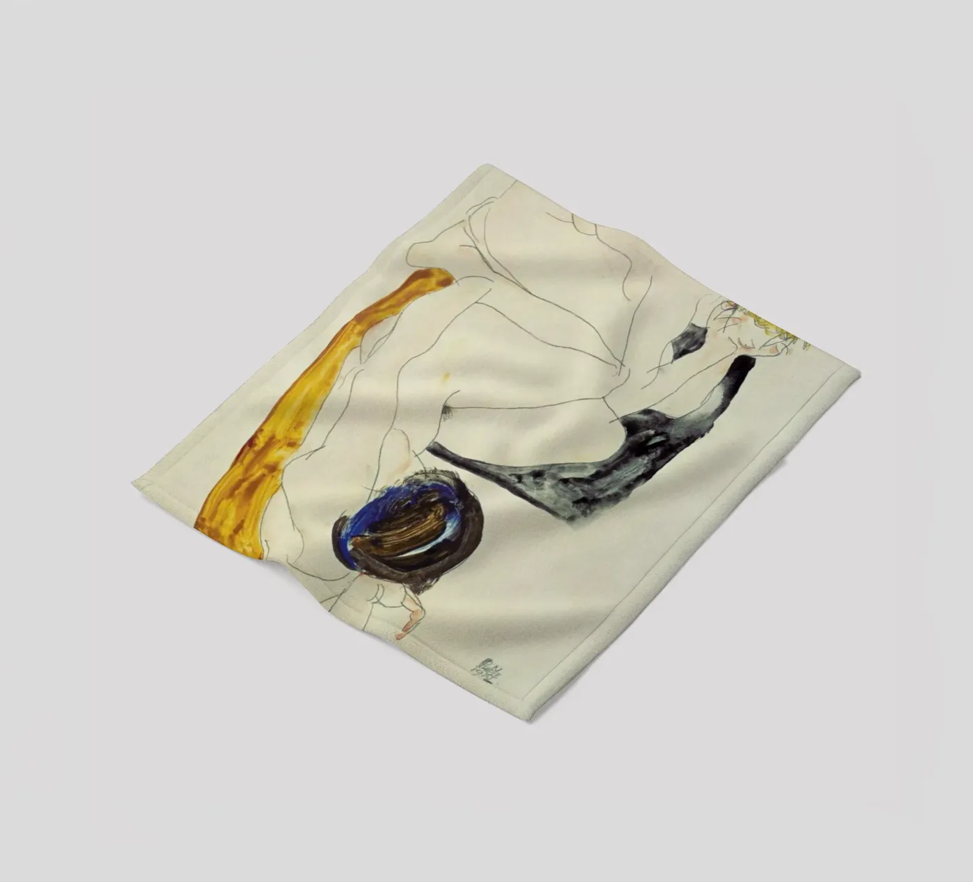 Schiele - Two Lying Figures Fleecedecke von ARTOTHEK