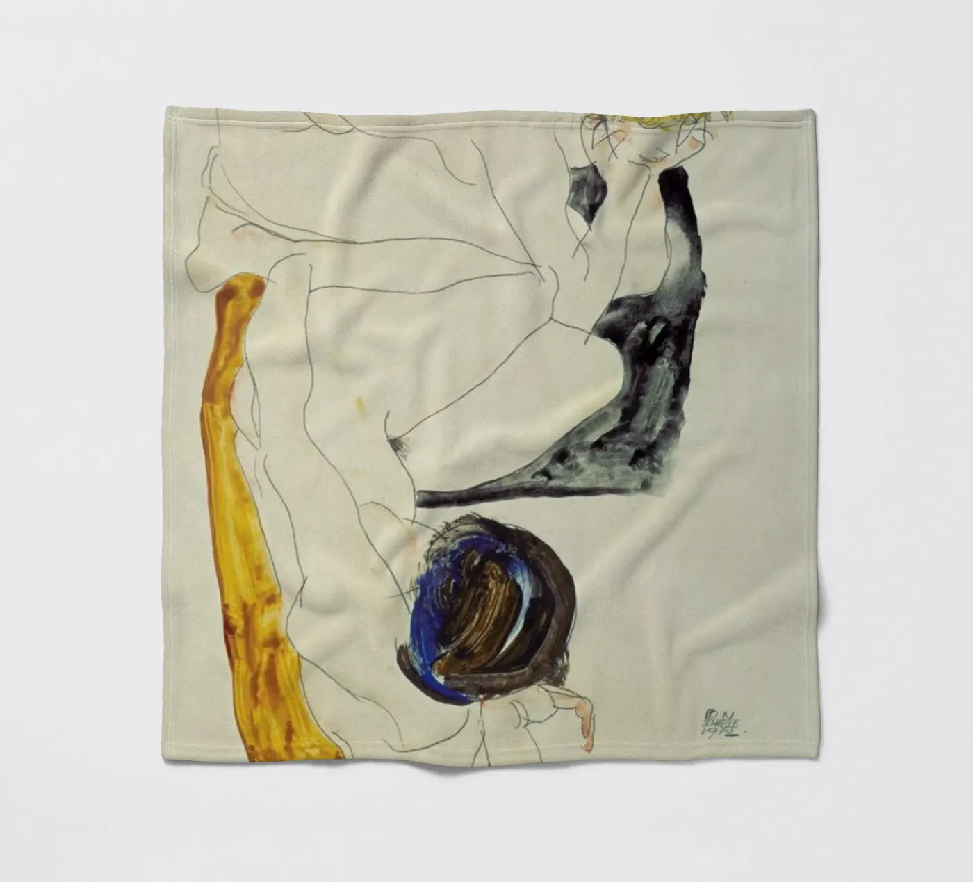 Schiele - Two Lying Figures Fleecedecke von ARTOTHEK