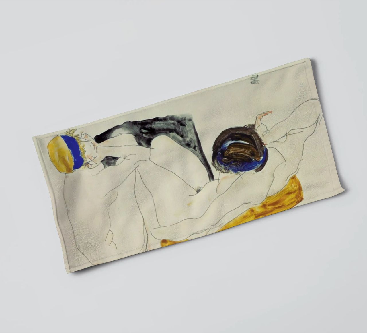Schiele - Two Lying Figures asciugamano da bagno da ARTOTHEK