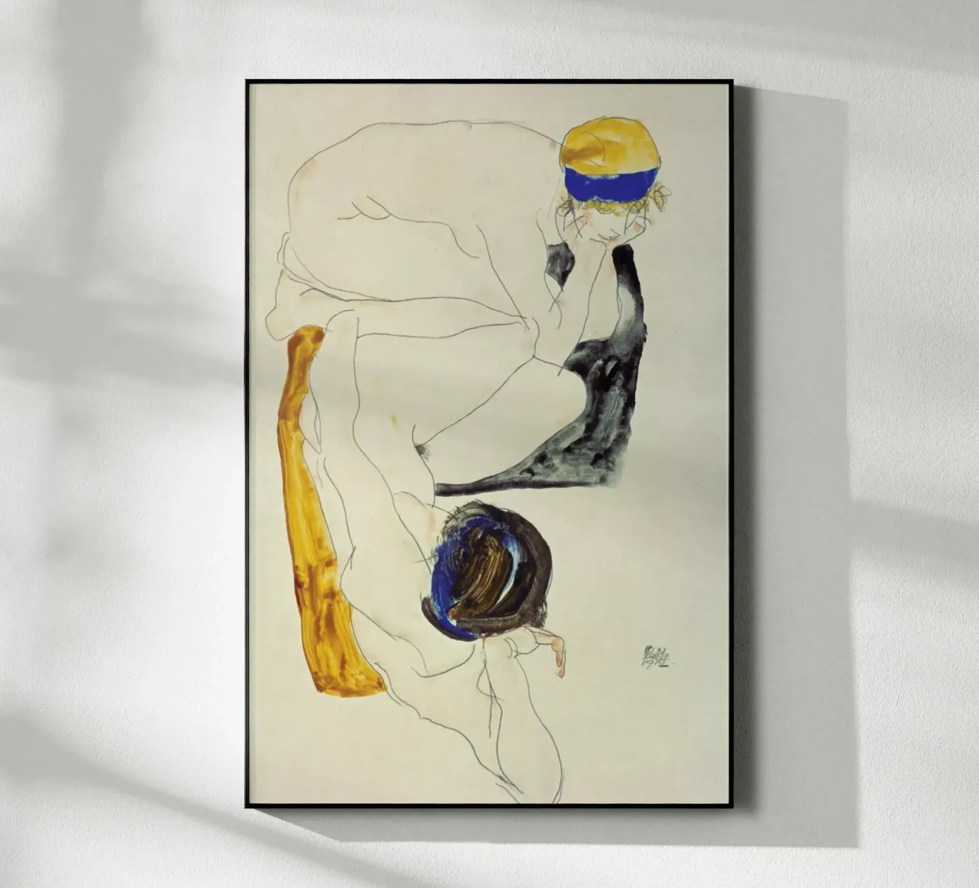 Schiele - Two Lying Figures acryl van ARTOTHEK