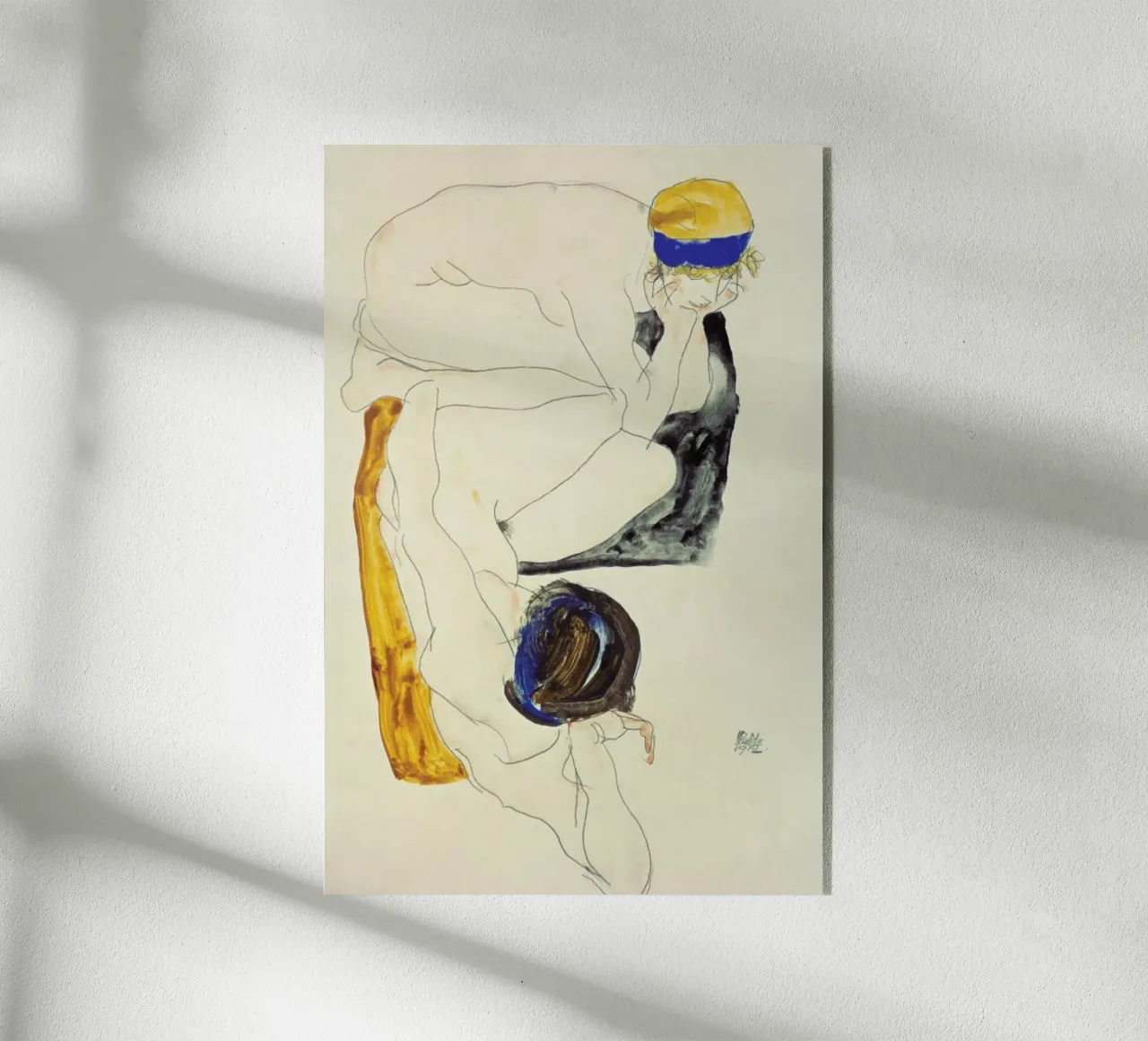 Schiele - Two Lying Figures plexiglass da ARTOTHEK