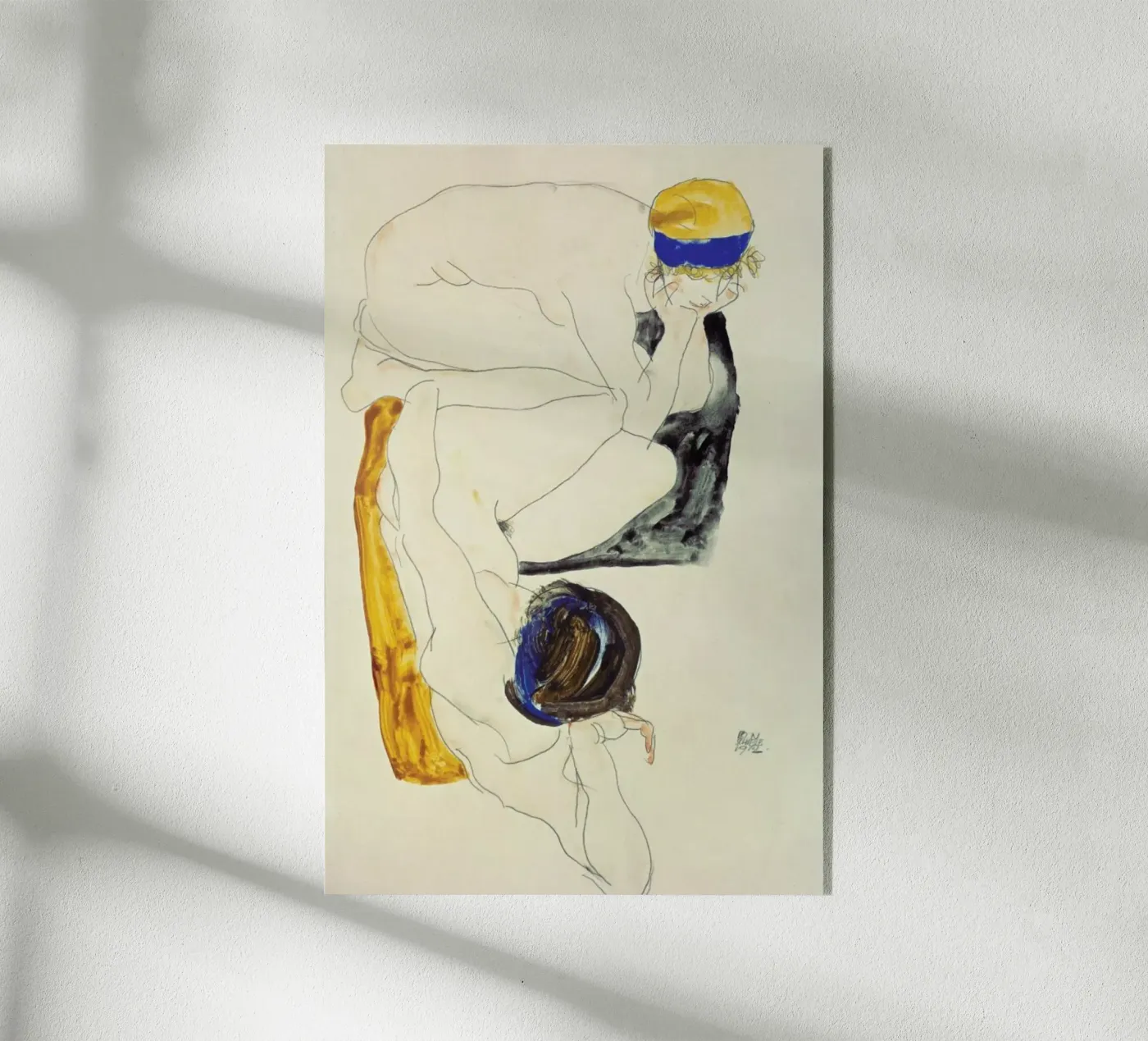 Schiele - Two Lying Figures acryl van ARTOTHEK