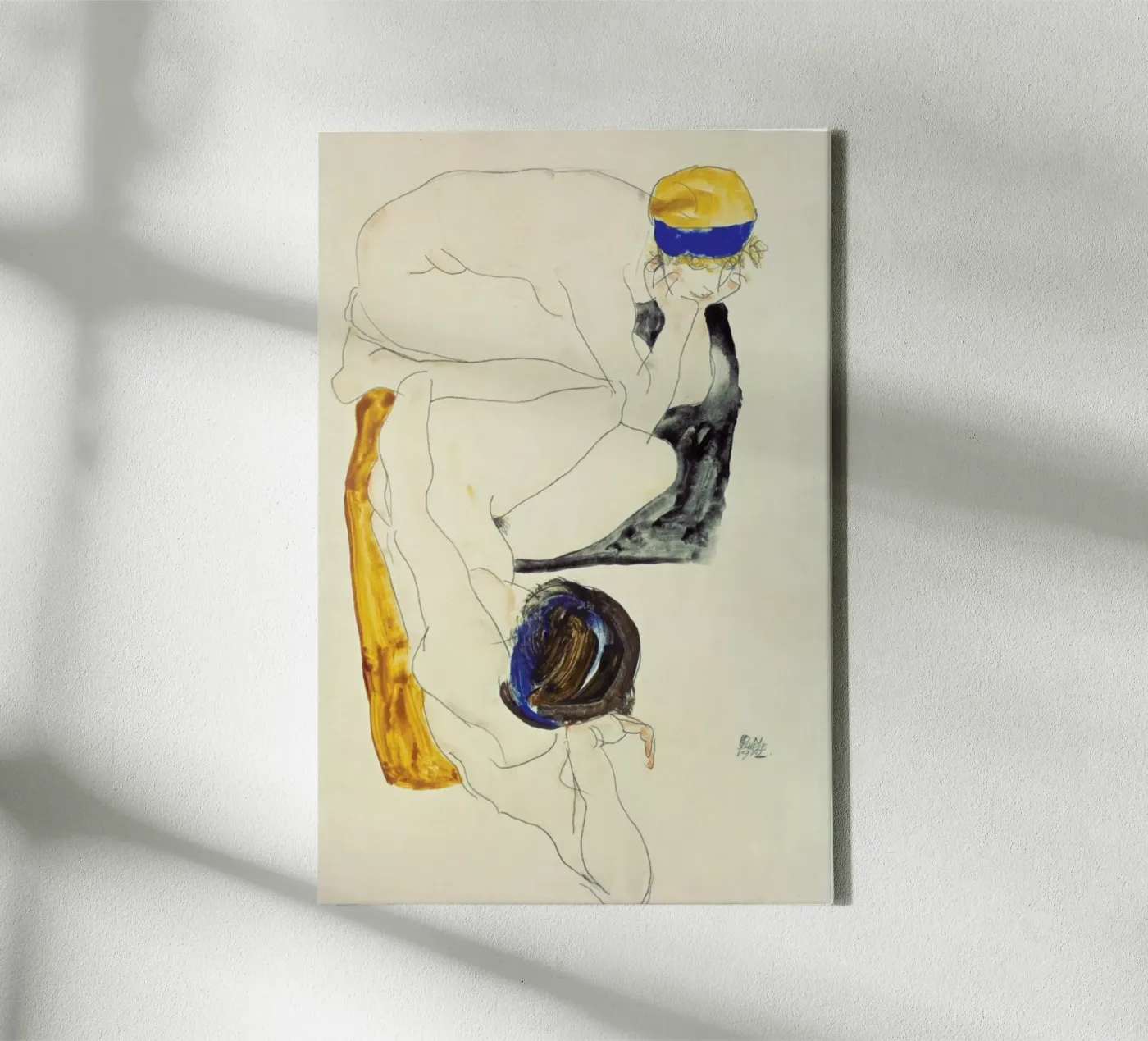 Schiele - Two Lying Figures canvas by ARTOTHEK