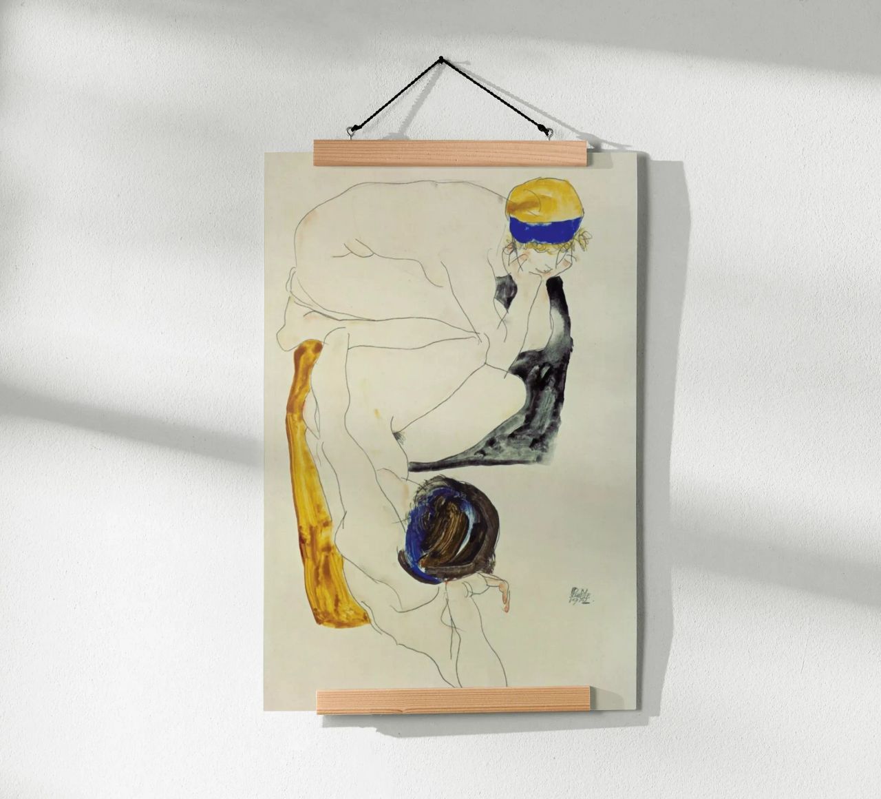 Schiele - Two Lying Figures carta hahnemühle da ARTOTHEK