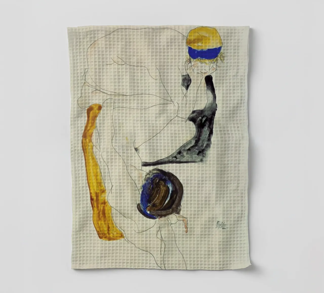 Schiele - Two Lying Figures canovaccio da cucina da ARTOTHEK