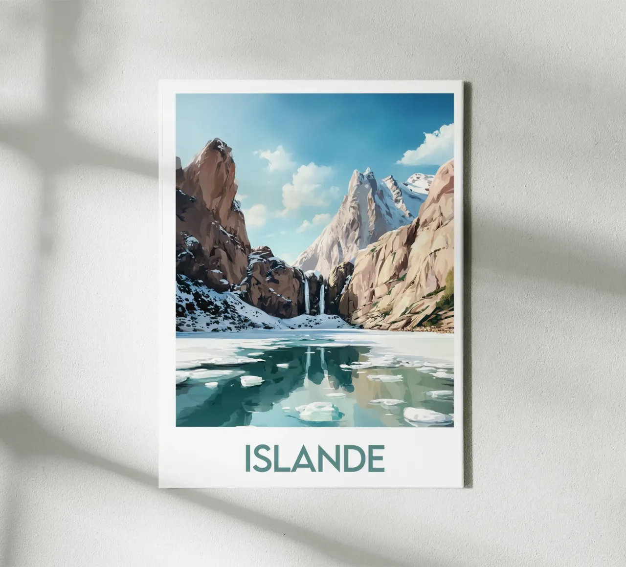 Affiche Islande tela con Cornice a cassetta da Frame the World