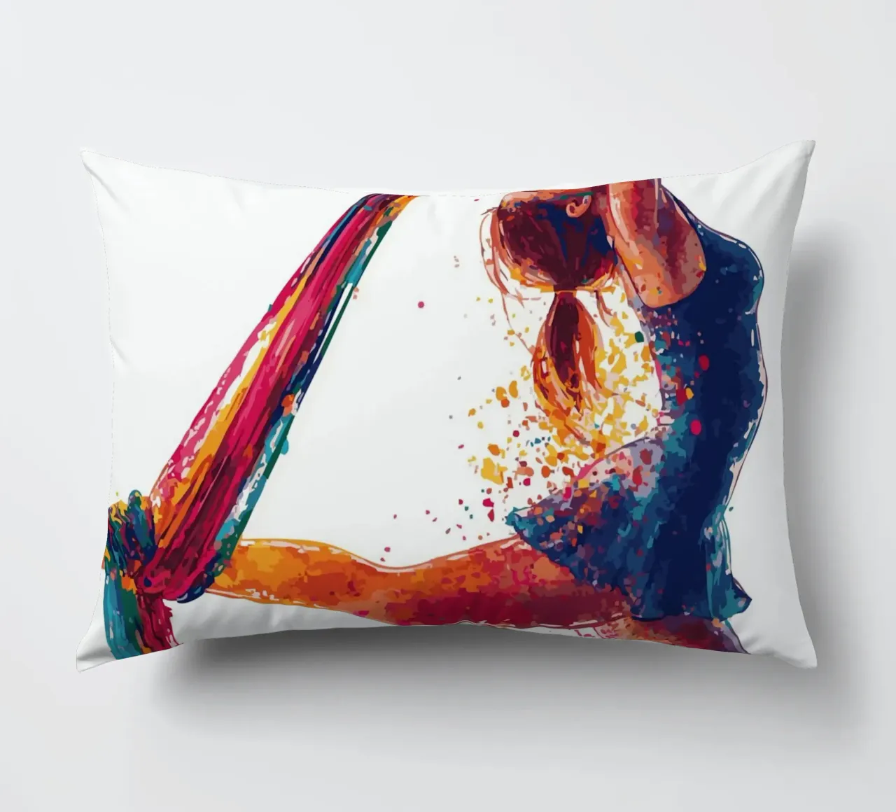 Grazia nell'aria con sciarpe colorate cuscino da pixelbull - medieval art and more