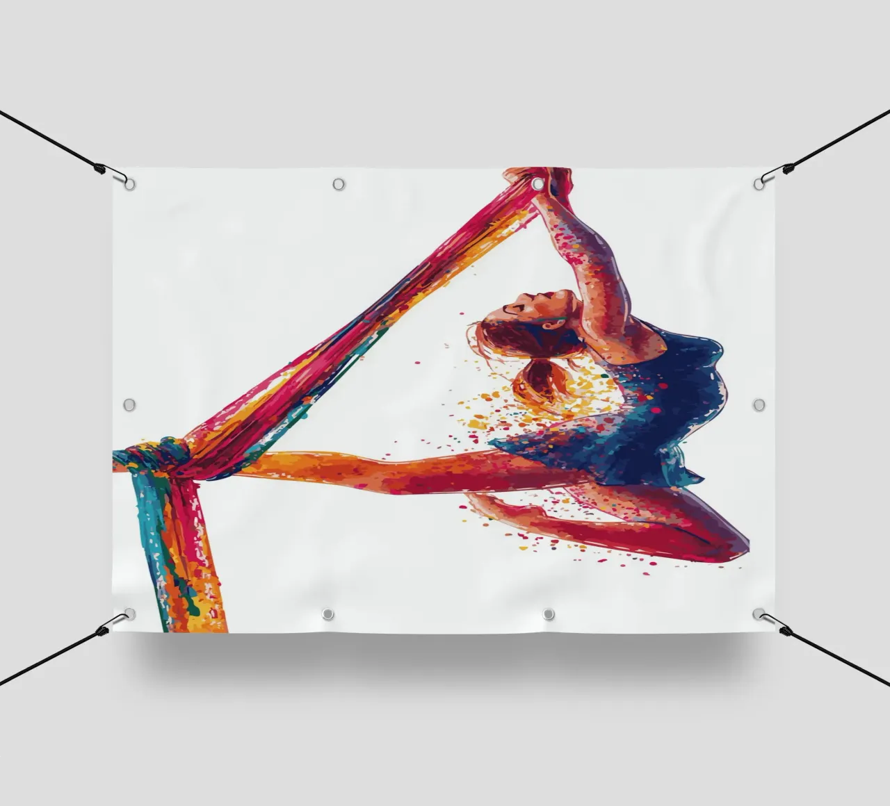 Grazia nell'aria con sciarpe colorate telo in pvc da pixelbull - medieval art and more