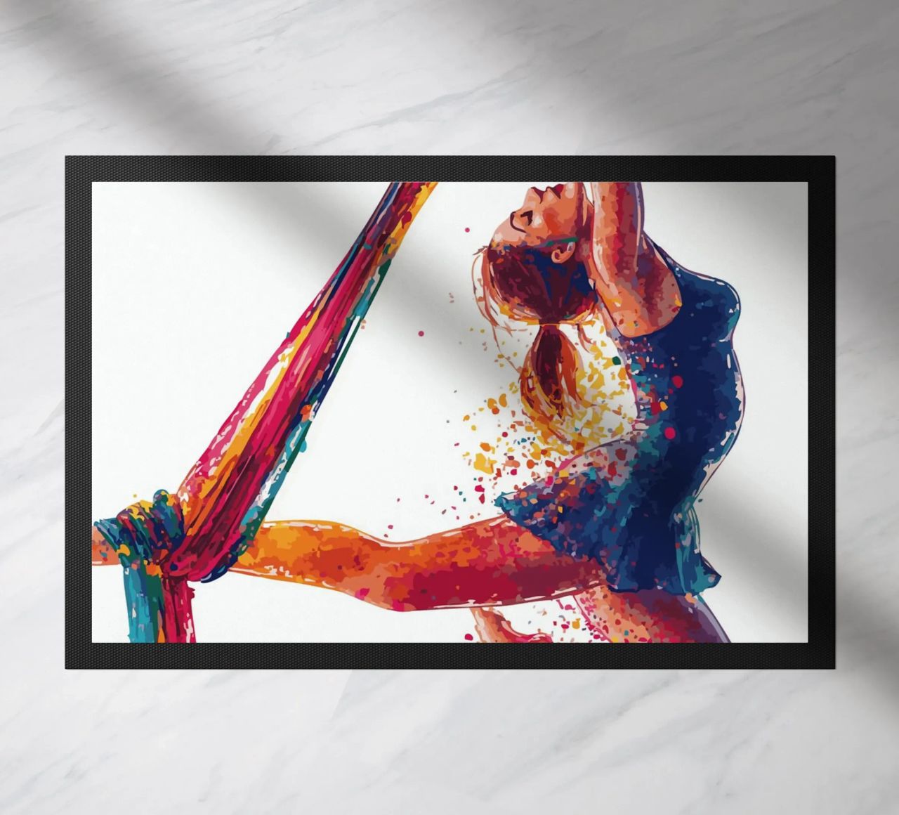 Grazia nell'aria con sciarpe colorate zerbino da pixelbull - medieval art and more