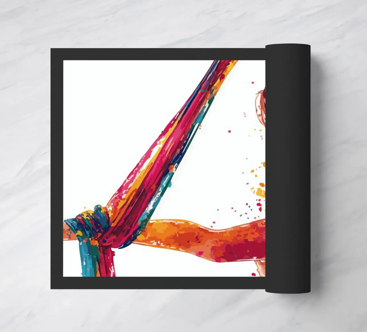 Grazia nell'aria con sciarpe colorate zerbino da pixelbull - medieval art and more