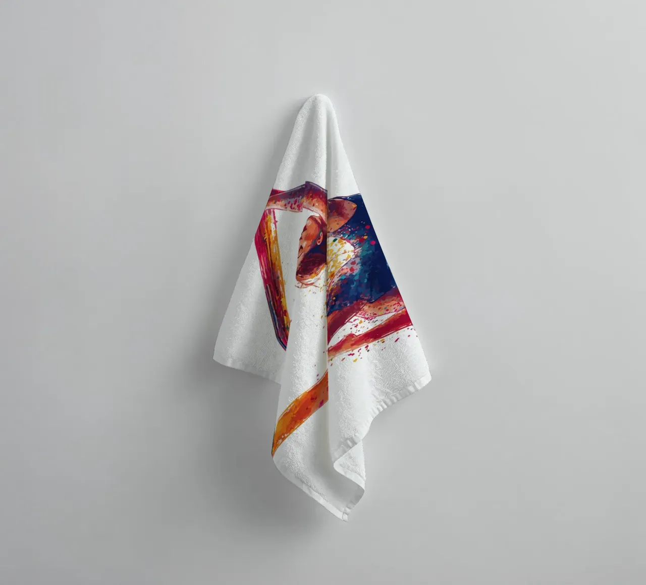 Grazia nell'aria con sciarpe colorate asciugamano da bagno da pixelbull - medieval art and more