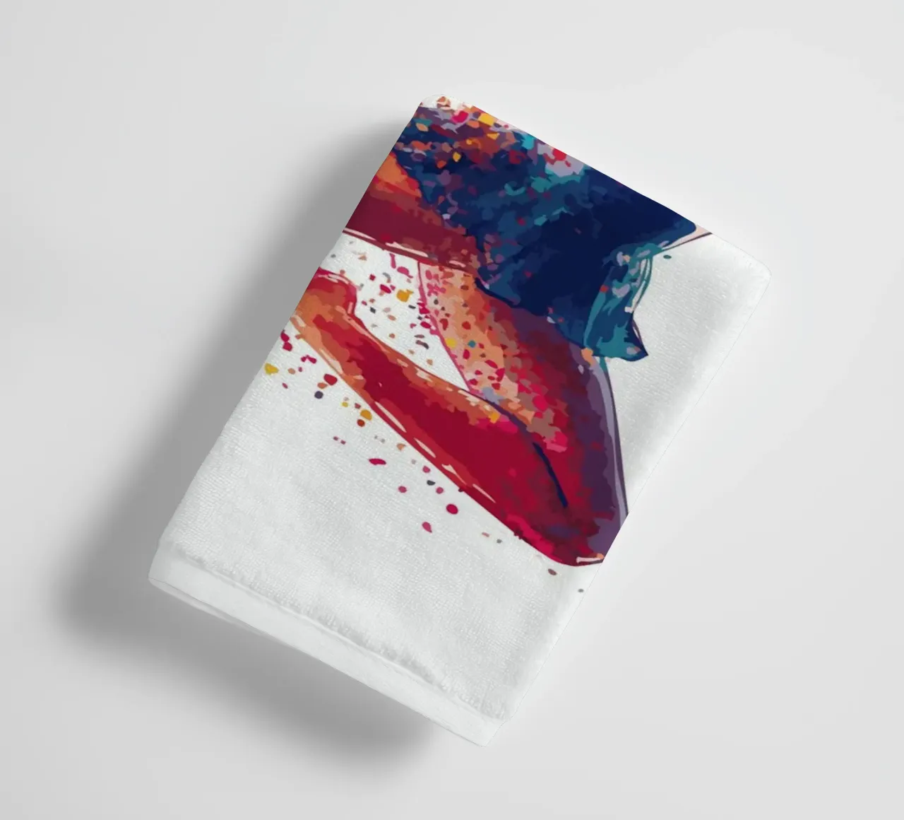 Grazia nell'aria con sciarpe colorate asciugamano da bagno da pixelbull - medieval art and more