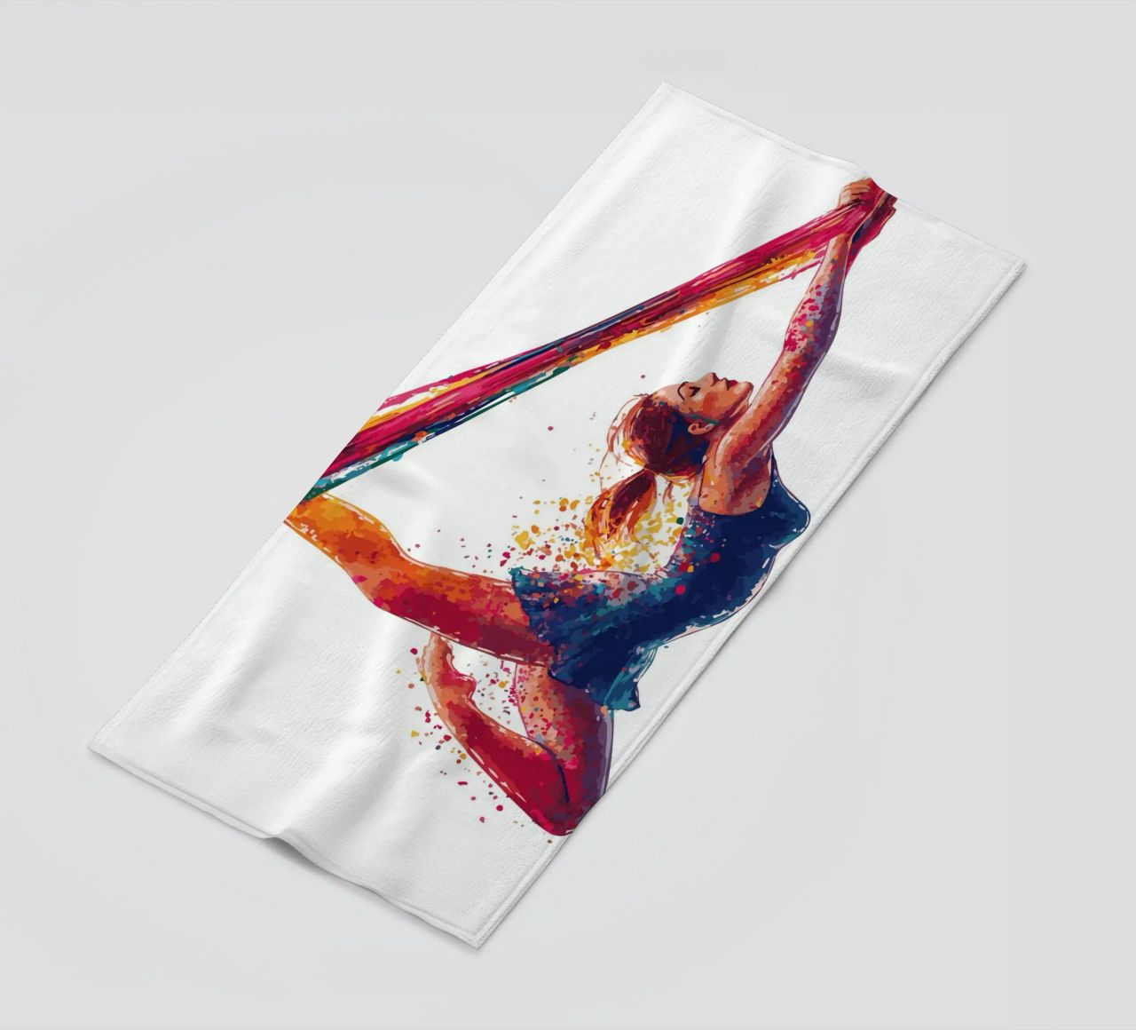 Grazia nell'aria con sciarpe colorate telo mare da pixelbull - medieval art and more