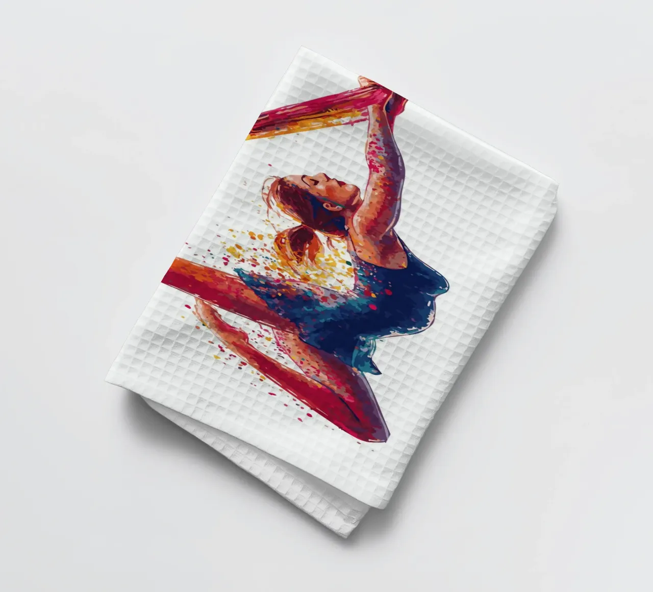 Grazia nell'aria con sciarpe colorate canovaccio da cucina da pixelbull - medieval art and more