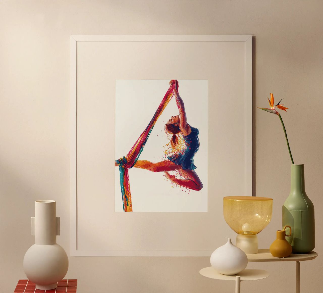 Grace in the air with colourful scarves poster by pixelbull - medieval art and more