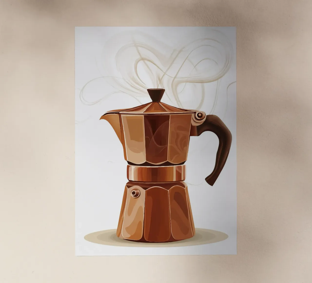 Mokkakanne mit dampfendem Kaffeearoma Backlit Folie von pixelbull - medieval art and more