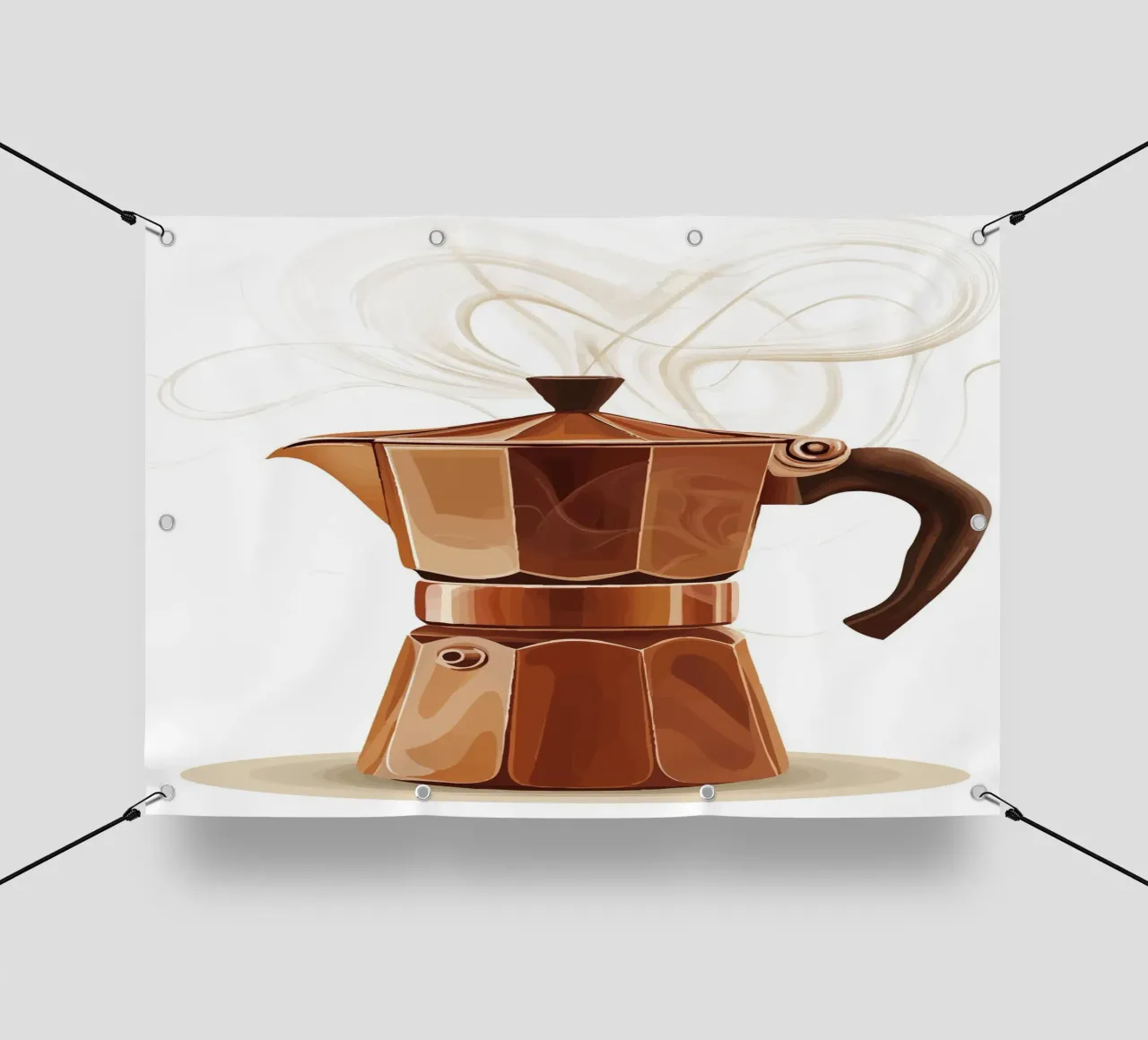 Mokkakanne mit dampfendem Kaffeearoma PVC Plane von pixelbull - medieval art and more
