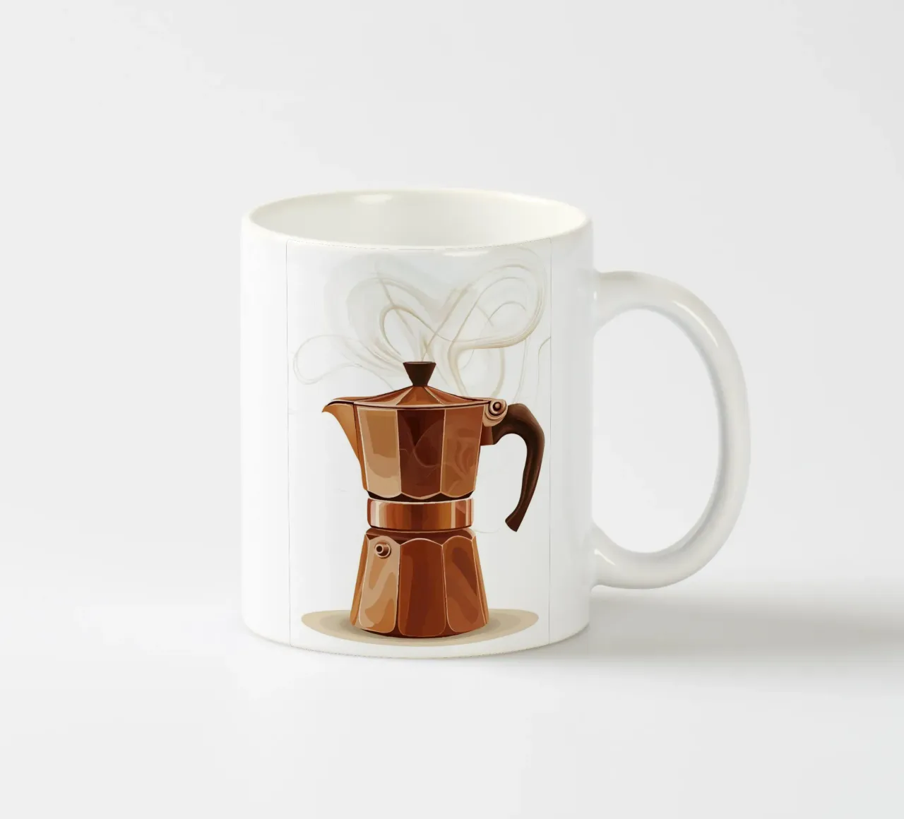 Mokkakanne mit dampfendem Kaffeearoma Keramik Tasse von pixelbull - medieval art and more