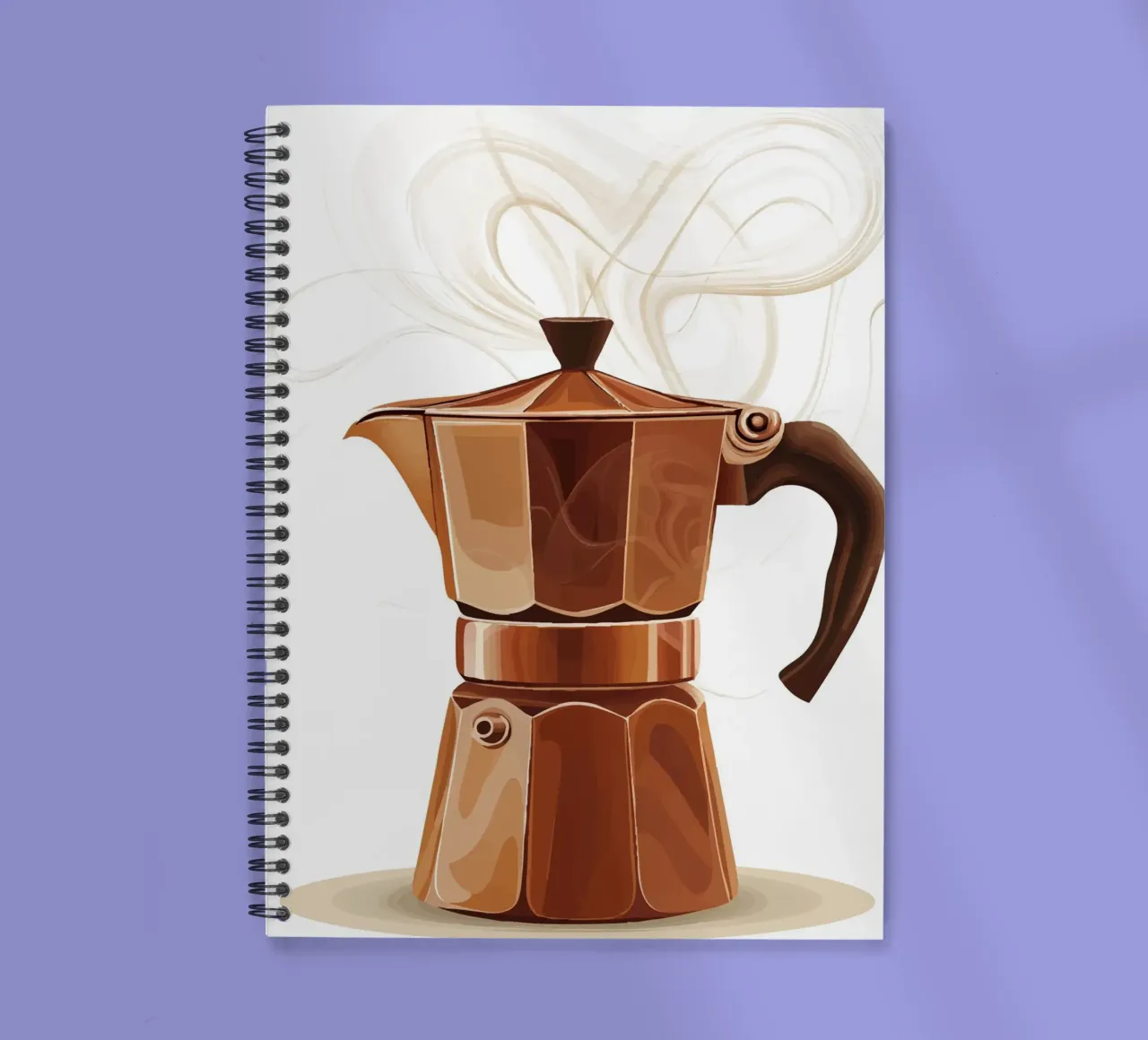 Mocha pot with steaming coffee flavour spiral notebook by pixelbull - medieval art and more