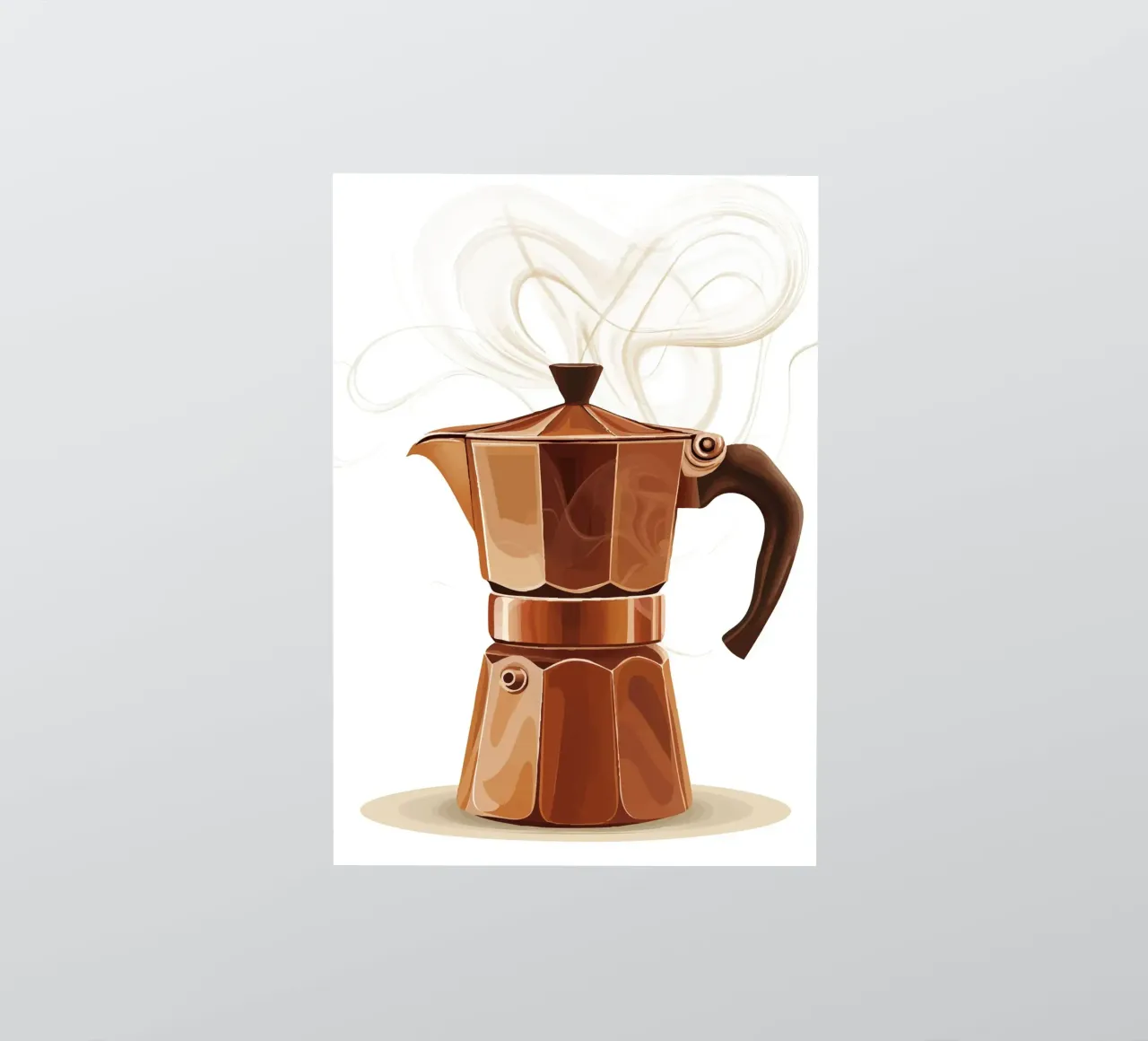 Mokkakanne mit dampfendem Kaffeearoma Sticker von pixelbull - medieval art and more