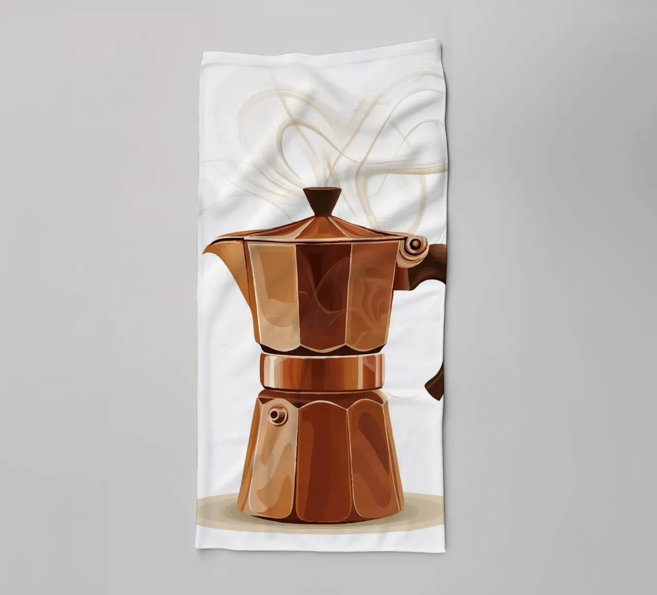 Mokkakanne mit dampfendem Kaffeearoma Handtuch von pixelbull - medieval art and more