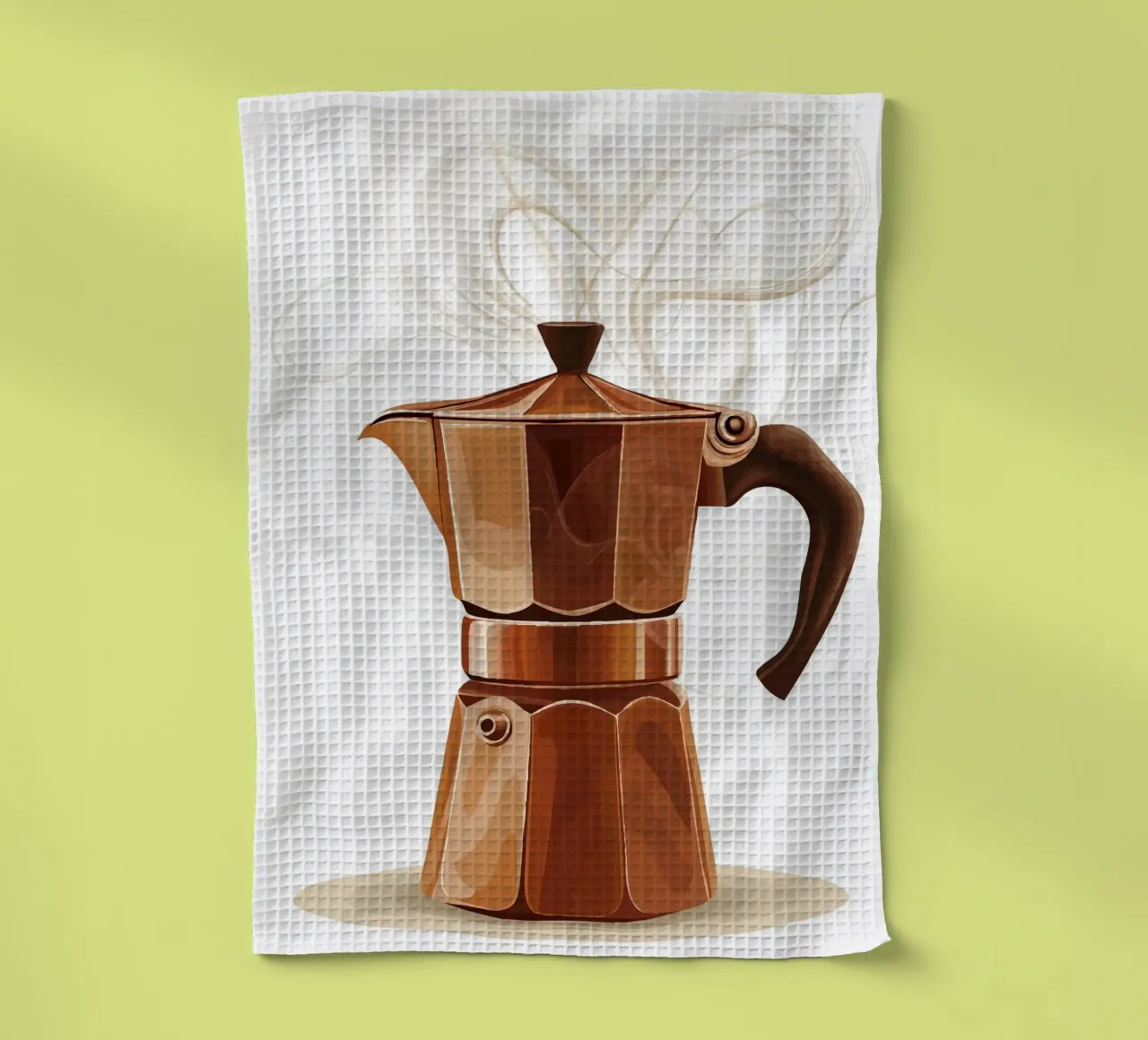 Mokkakanne mit dampfendem Kaffeearoma Geschirrtuch von pixelbull - medieval art and more