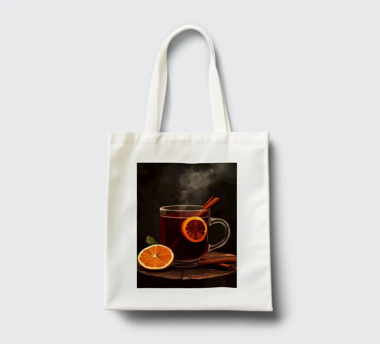 Hot winter punch with orange and cinnamon tote bag by pixelbull - medieval art and more