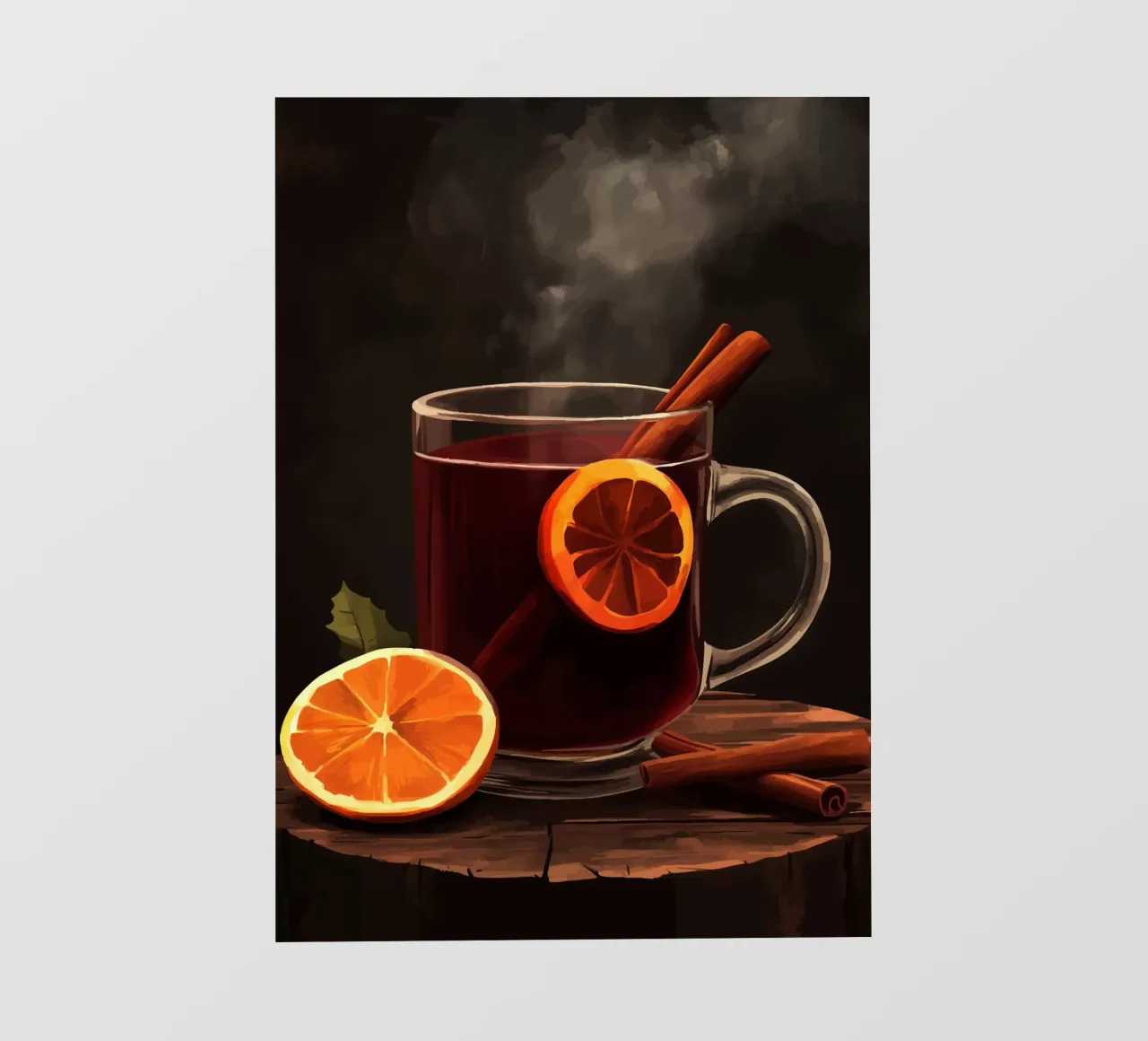 Punch caldo invernale con arancia e cannella telo in pvc da pixelbull - medieval art and more