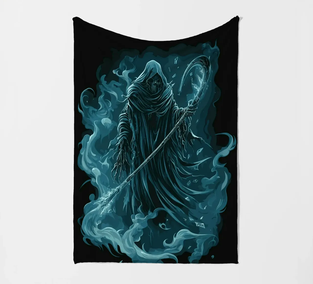 Mietitore con lama di ghiaccio incandescente coperta in pile da pixelbull - medieval art and more
