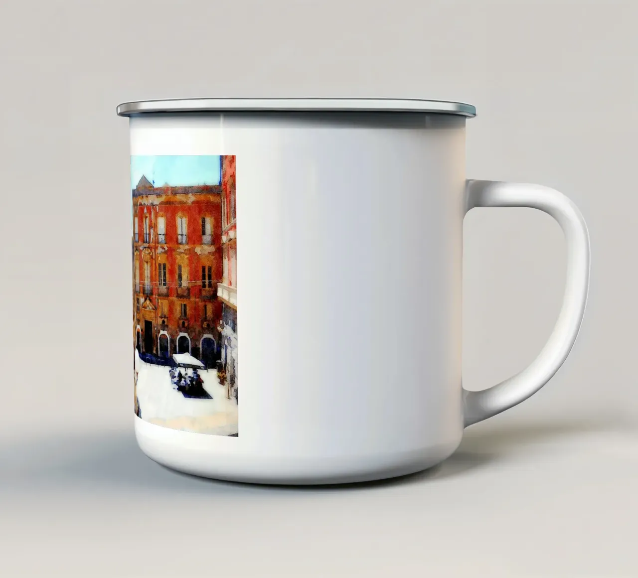 Cagliari tazza in smalto da Massimo Frascogna
