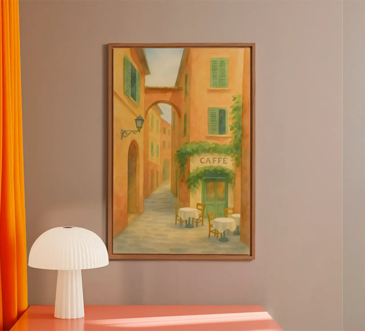 Caffè in Modena – Morgens in der Altstadt alluminio dibond da Grande Bellezza