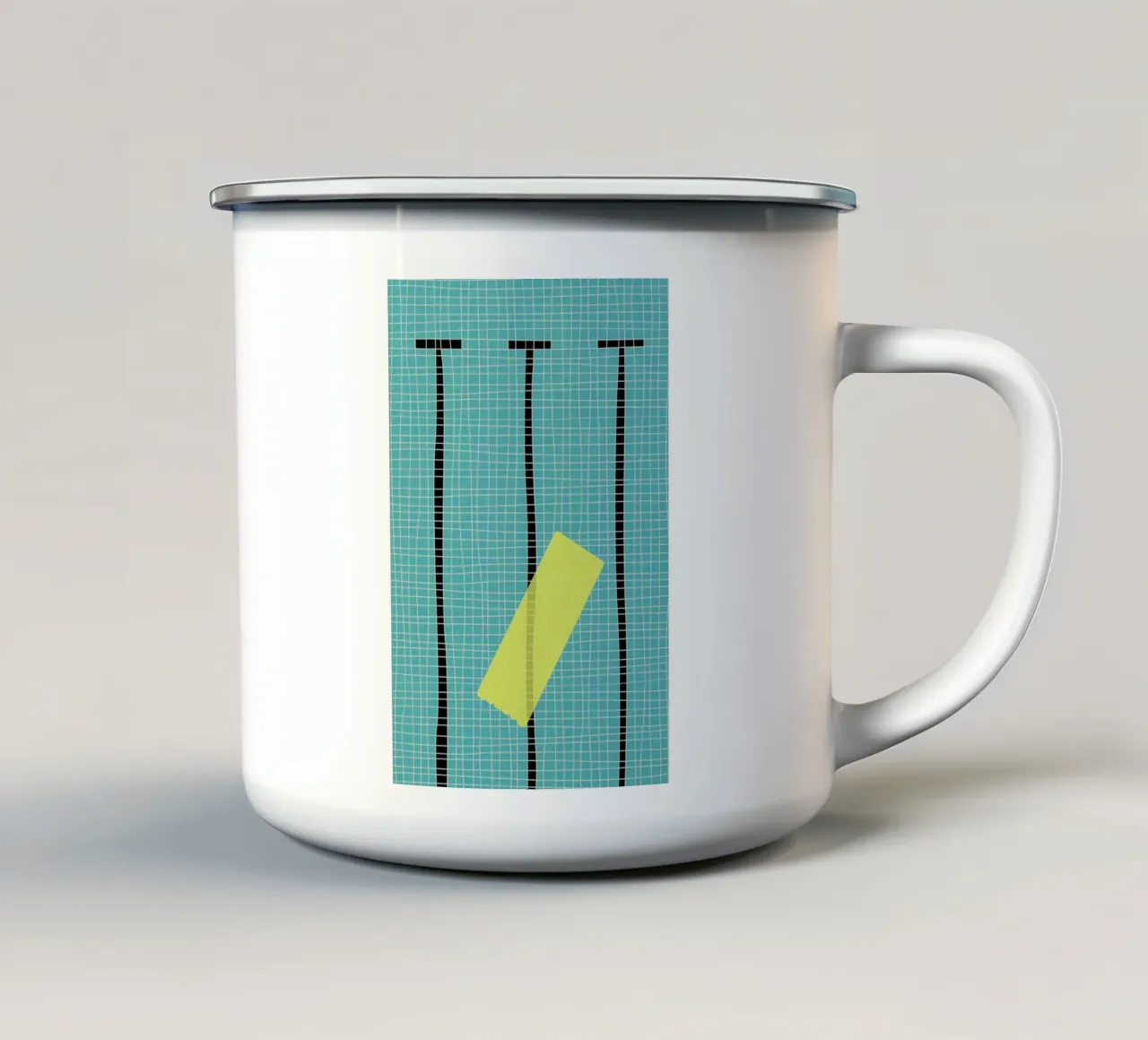 Floating In The Pool mug en émail de Rosi Feist